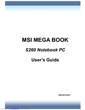 Msi Mega Book S260 User Manual Pdf Download Manualslib