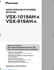 Pioneer VSX-1019AH-K Manuals | ManualsLib