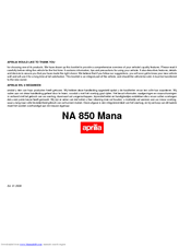 Aprilia NA Mana 850 Manuals | ManualsLib