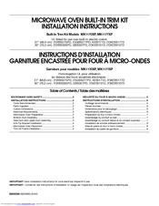 Whirlpool Built In Trim Kit Installation Instructions Manual Pdf Download Manualslib