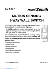 Heath Zenith Sl 6107 Wh Heath Motion Activated Wall Switch Manuals Manualslib