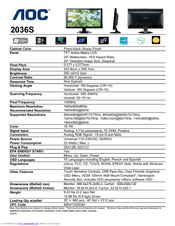 Aoc 2036S Manuals | ManualsLib