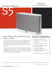 Sonos ZONEPLAYER S5 Manuals | ManualsLib