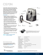 Plantronics CS70N Manuals | ManualsLib