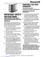 Honeywell HCM-350 - Germ Free Cool Mist Humidifier Manuals | ManualsLib
