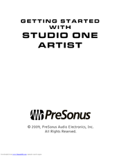 Presonus STUDIO ONE ARTIST Manuals | ManualsLib