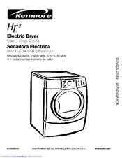 Kenmore 8751 6 7 Cu Ft He2 Electric Dryer Manuals Manualslib