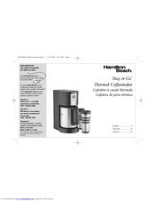 Hamilton Beach Stay Or Go Coffee Maker User Manual