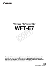 canon wft e7 manuals manualslib