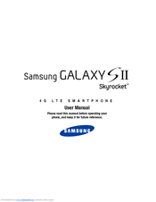 Samsung Galaxy S Ii Skyrocket Sgh I727 Manuals Manualslib