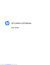 Hp W2408 24 Lcd Monitor User Manual Pdf Download Manualslib