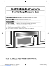 Samsung Smh1622b Xaa Installation Instructions Manual Pdf Download Manualslib